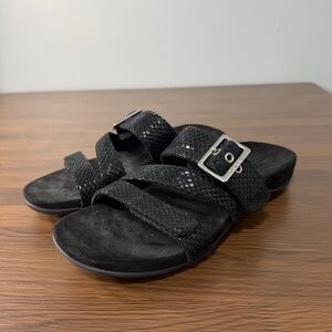 Vionic‎ Black Textured Slide Sandals Size 6